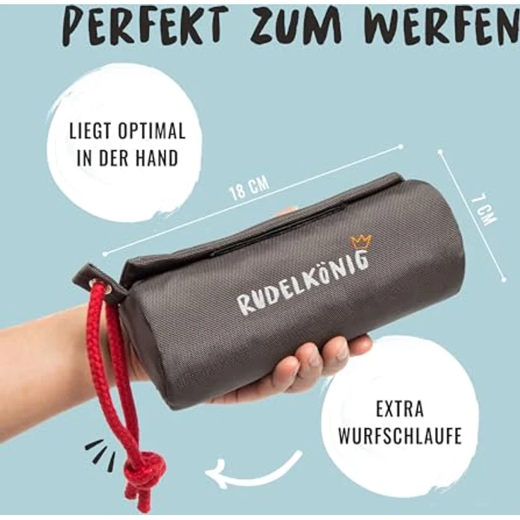 Rudelkönig Futterbeutel für Hunde, robuster Apportierdummy mit Klett- und Reißverschluss, für Nass- und Trockenfutter, hundetraining optimiert – Bild 3
