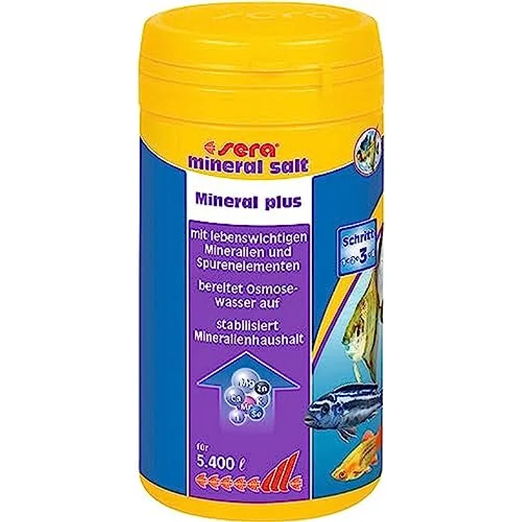 sera mineral salt 270 g Wasseraufbereiter für Aquarien, stärkt das Immunsystem, für makellose Schuppen und starkes Skelett, Reichweite: 5.400 Liter