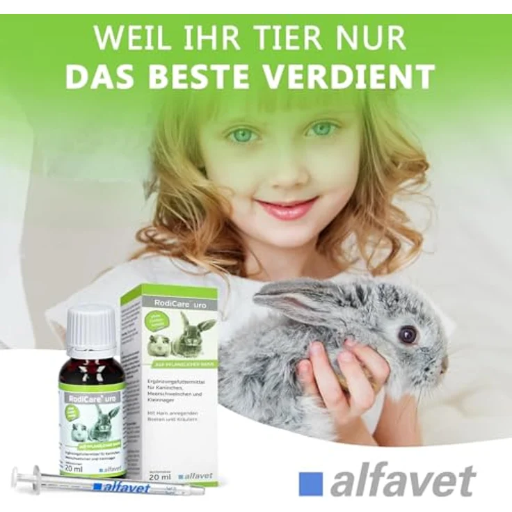 Alfavet RodiCare URO, Ergänzungsfuttermittel zur Verringerung der Harnsteinbildung für Kaninchen, Meerschweinchen und Kleinnager, 20 ml Dosierspritze, nährstoffreich und blasenunterstützend – Bild 4