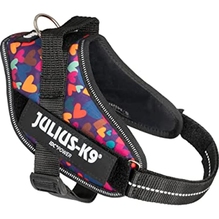 JULIUS K-9 IDC Powergeschirr, Größe S/Mini, Mixed Heart, reflektierende Elemente, stabile Konstruktion, austauschbare Klett-Patches – Bild 5