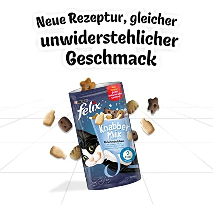 FELIX KnabberMix Milchmäulchen, Katzensnack laktosearm mit Milch-, Joghurt- und Käsegeschmack, 8er Pack (8 x 60g) – Bild 3