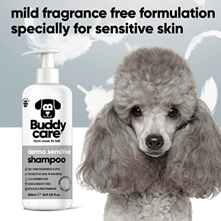 Buddycare Derma Sensitive Shampoo für Hunde, mit Aloe Vera und Pro-Vitamin B5, 500ml – Bild 3