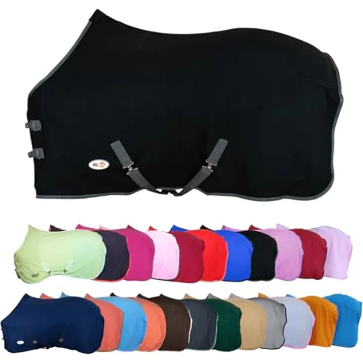 RL24 Abschwitzdecke mit Kreuzgurt BASICLINE, schwarz, atmungsaktiv und schnell trocknend, 165cm
