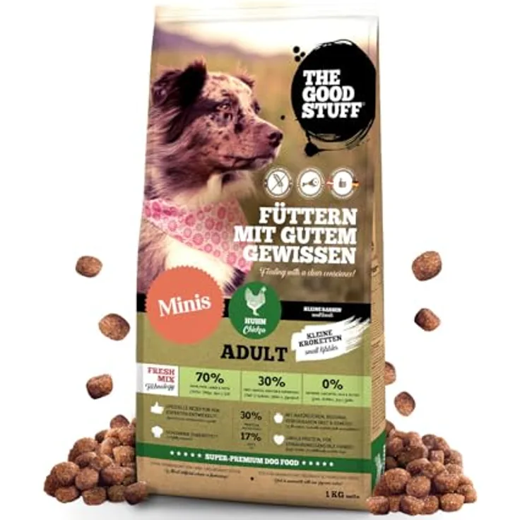 The Goodstuff Minis Adult Huhn, Hunde-Trockenfutter mit hohem Fleischanteil, 1kg