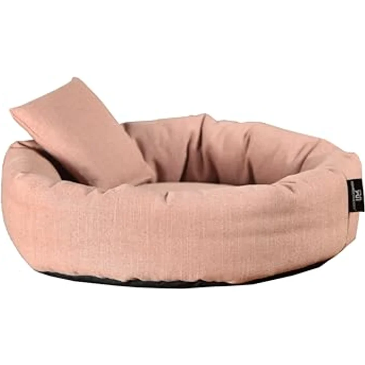 Rohrschneider Kuschelinsel für Hunde und Katzen, aus 100% recyceltem Material, abnehmbarer Bezug, grau oder rosa, Größe S: 50x15cm – Bild 1