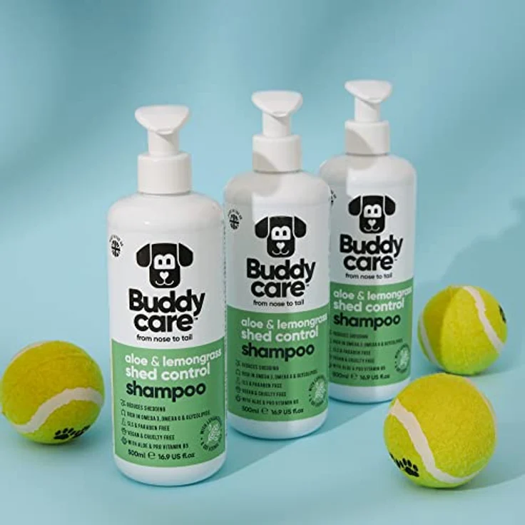 Buddycare Fellpflege-Shampoo, Shampoo zur Kontrolle des Haarausfalls bei Hunden, mit Aloe Vera und Pro-Vitamin B5, 500ml – Bild 5