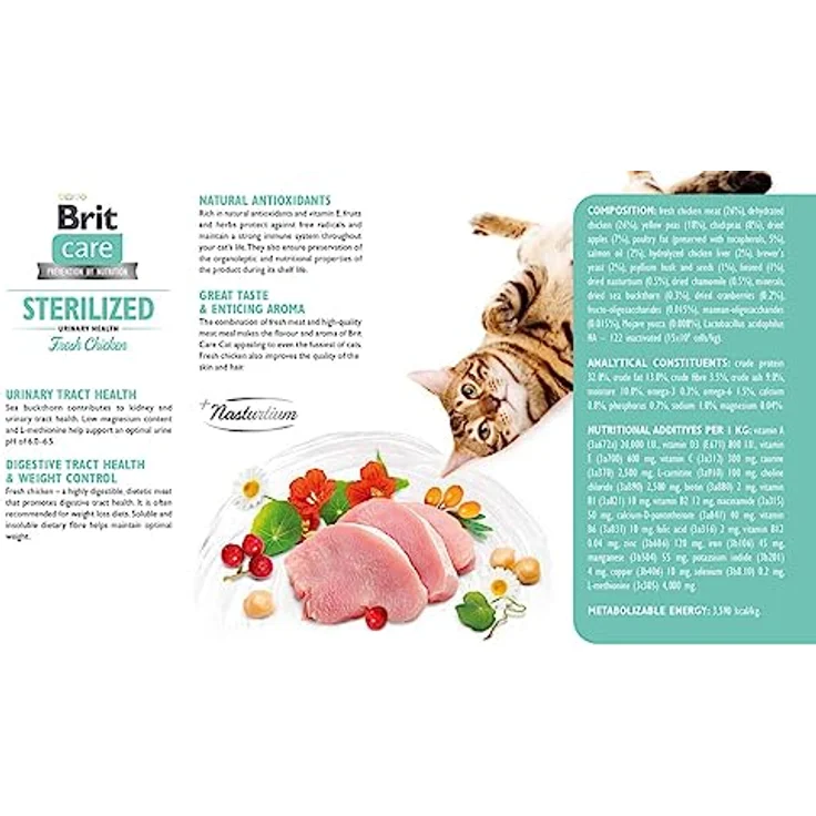Brit Care GF Sterilized Urinary Health, Trockenfutter für sterilierte Katzen, 2kg – Bild 3