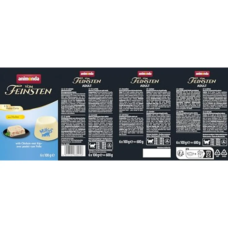 animonda Vom Feinsten Katzenfutter nass à la Panna Cotta mit Huhn, 6 x 100g, getreidefreies Nassfutter ohne Zucker, mit frischen, fleischigen Zutaten – Bild 3
