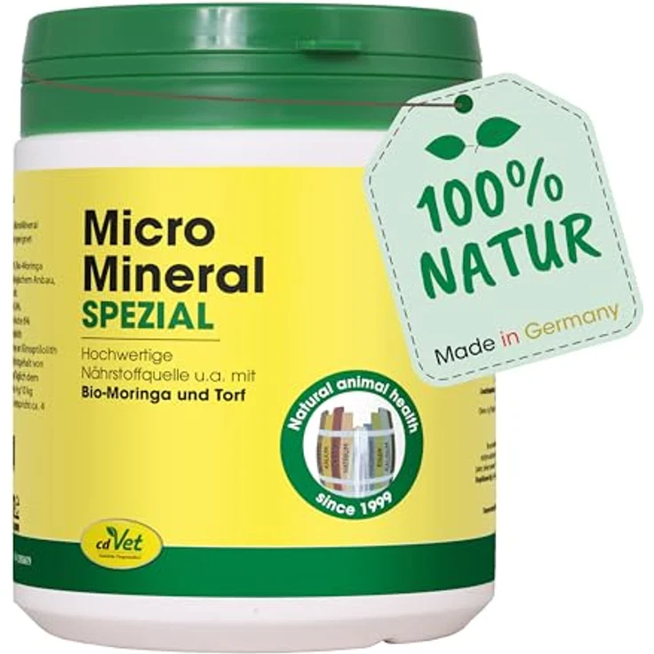 cdVet Naturprodukte MicroMineral Spezial 500 g - Vitamin- und Mineralstoffgeber für Hunde, Katzen und Pferde - unterstützt Magen-Darm-Regulation und Muskelaufbau - reich an Antioxidantien – Bild 1