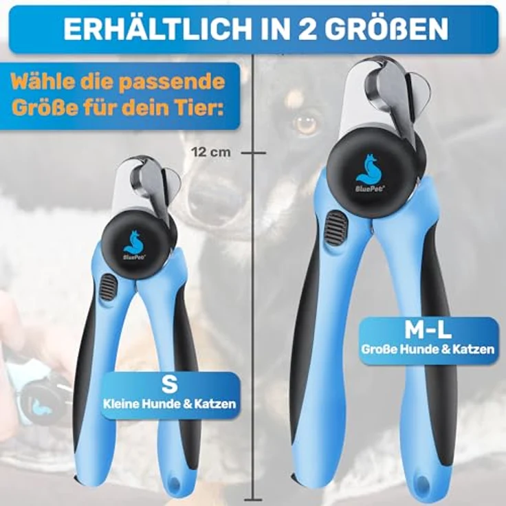 BluePet Krallenschere für kleine Hunde & Katzen, mit Abstandhalter und integrierter Krallenfeile, sicherer Schnitt für kleine Krallen – Bild 5