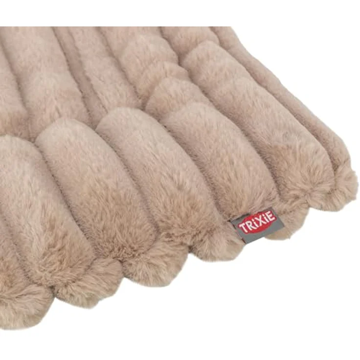 TRIXIE Tierkissen Liegematte Lonni hellbraun für Hunde, Polyester-Bezug, Plüsch in Breitcord-Optik – Bild 4