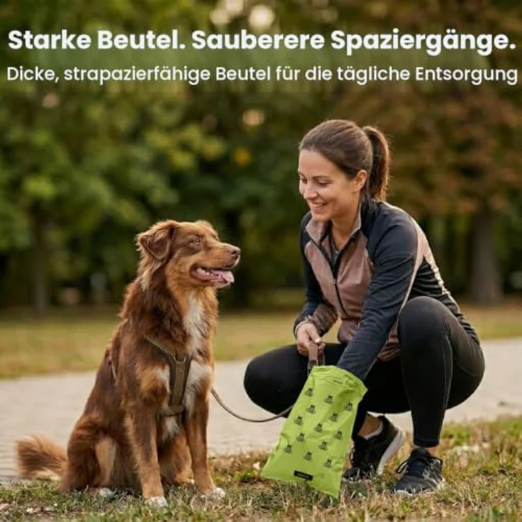 Pogi Hundekotbeutel – mit Frischeduft, reißfest und tropfsicher, kompakt für unterwegs – 150 Beutel (10 Rollen) – Bild 3