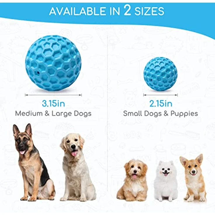 Nobleza Hundeball, Unzerstörbarer Hundespielzeug Ball aus Naturkautschuk, Quietschend, Ø 5.5cm, interaktives Kauspielzeug für kleine und mittlere Hunde – Bild 2