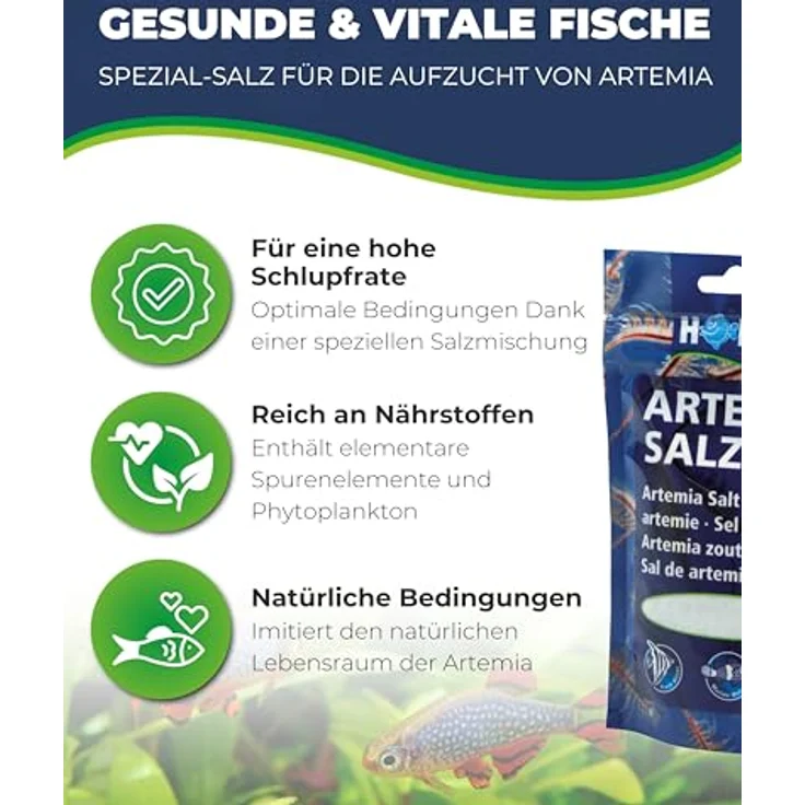 HOBBY Aquaristik Artemia Salz 195 g, Spezial-Salz zur Zucht von Artemia-Nauplien mit hoher Schlupfrate und nährstoffreichen Inhaltsstoffen – Bild 2