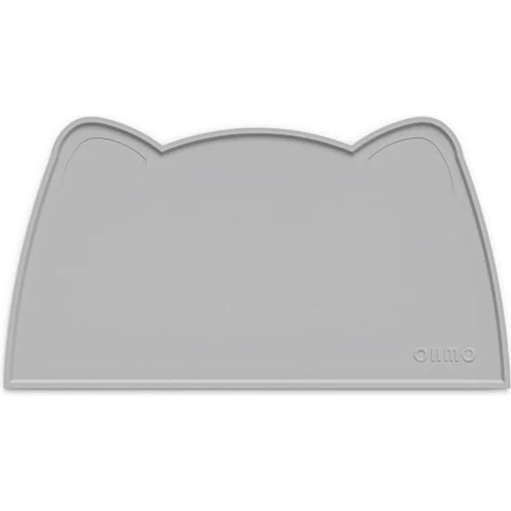 OHMO Napfunterlage für kleine Hunde und Katzen, rutschfeste Silikon-Futterunterlage, wasserdicht, aschgrau, 52x30 cm – Bild 1