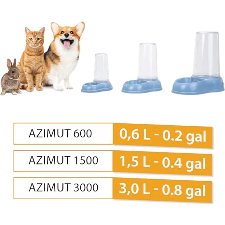 Ferplast AZIMUT 1500 Futter- oder Wasserspender für Hunde und Katzen, 1,5 Liter, rutschfester Boden, blau, 16,5 x 25 x 24,5 cm – Bild 4