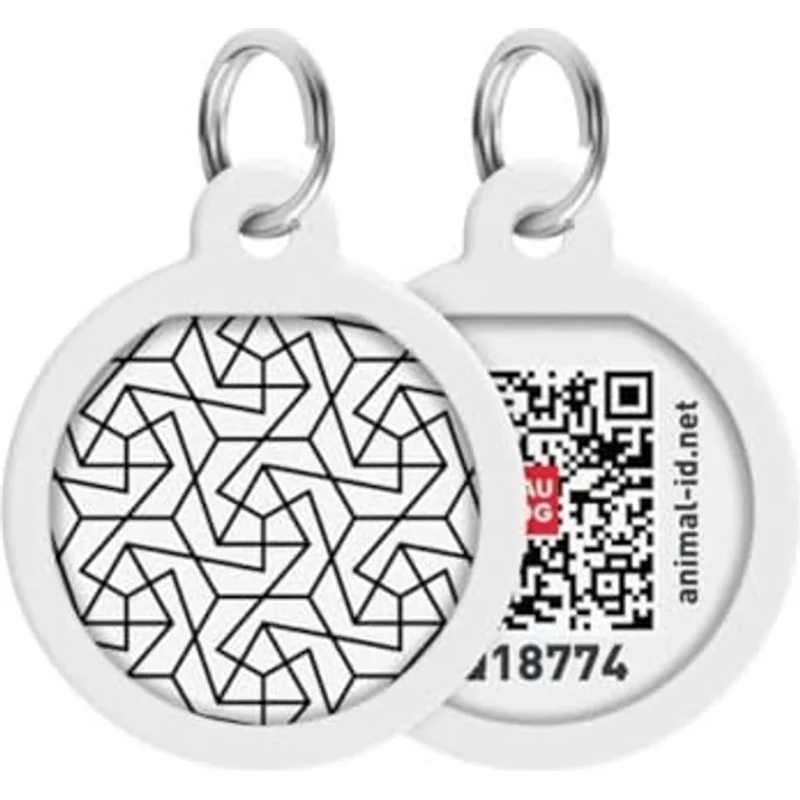 COFI 1453 Pet ID Tag für Hund Katze, QR Passport Global Suchsystem, Stahl mit Water Lelies Design