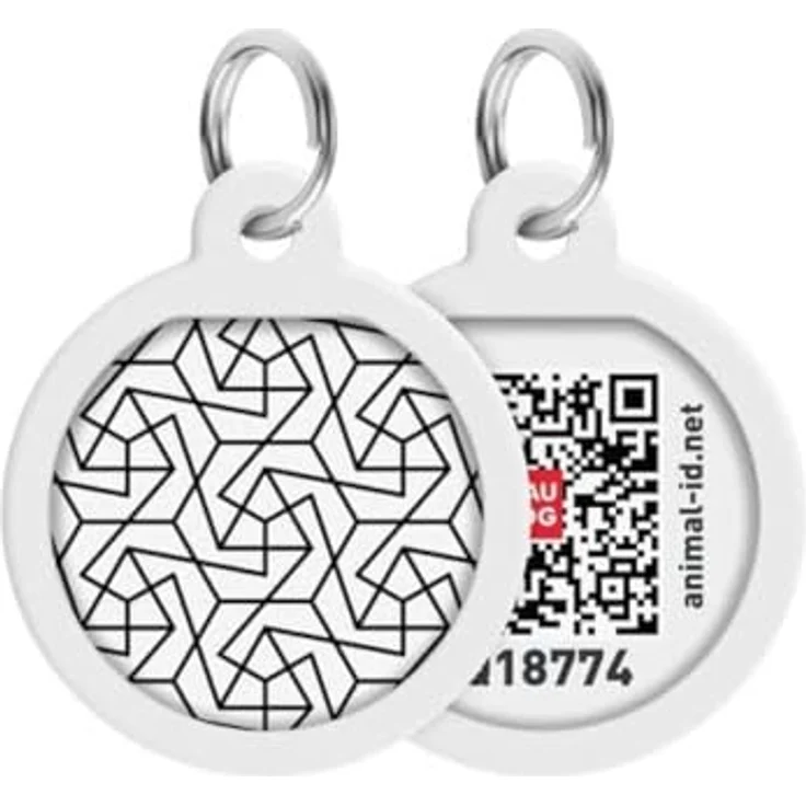 COFI 1453 Pet ID Tag für Hund Katze, QR Passport Global Suchsystem, Stahl mit Water Lelies Design – Bild 1