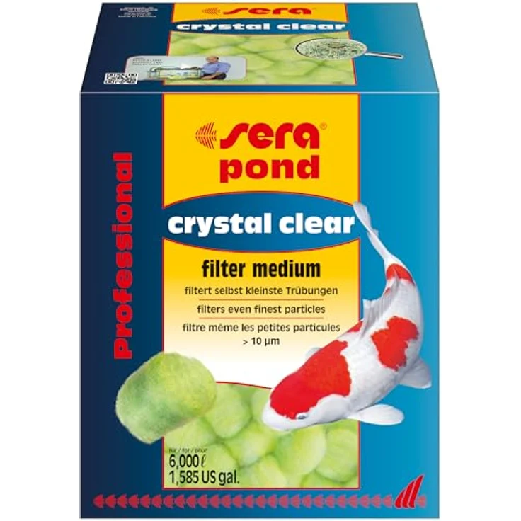 sera crystal clear Professional 350g, Schwebealgenvernichter für Teiche, 3D-Faserstruktur zur Entfernung kleinster Trübungen, auswaschbare Filterwatte – Bild 2