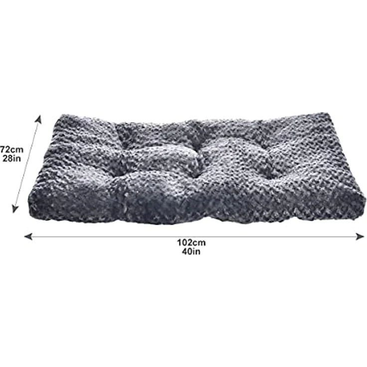 Amazon Basics Maschinenwaschbar Hundebett für Große Hunde, strapazierfähiges und waschbares Design, 102 x 69 x 9 cm, Graue Wirbel – Bild 4