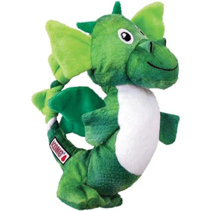 Kong Dragon Knots, Zerrspielzeug mit Squeaker und knisternden Flügeln, Größe M/L – Bild 3