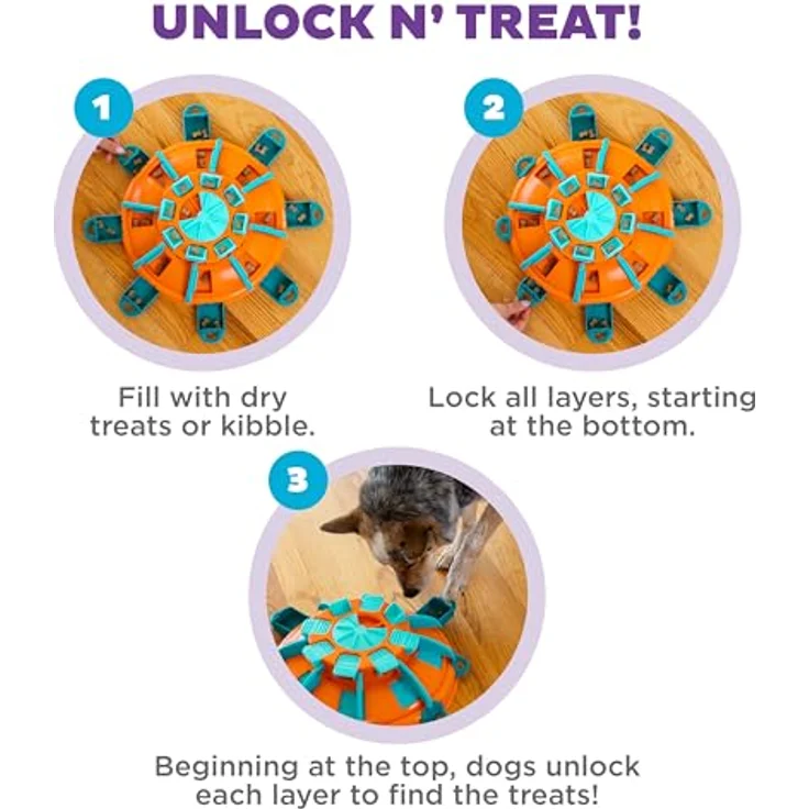 Outward Hound Tower of Treats Level 4, Expert Hundespielzeug Puzzle für mentale Anreicherung, orange – Bild 3