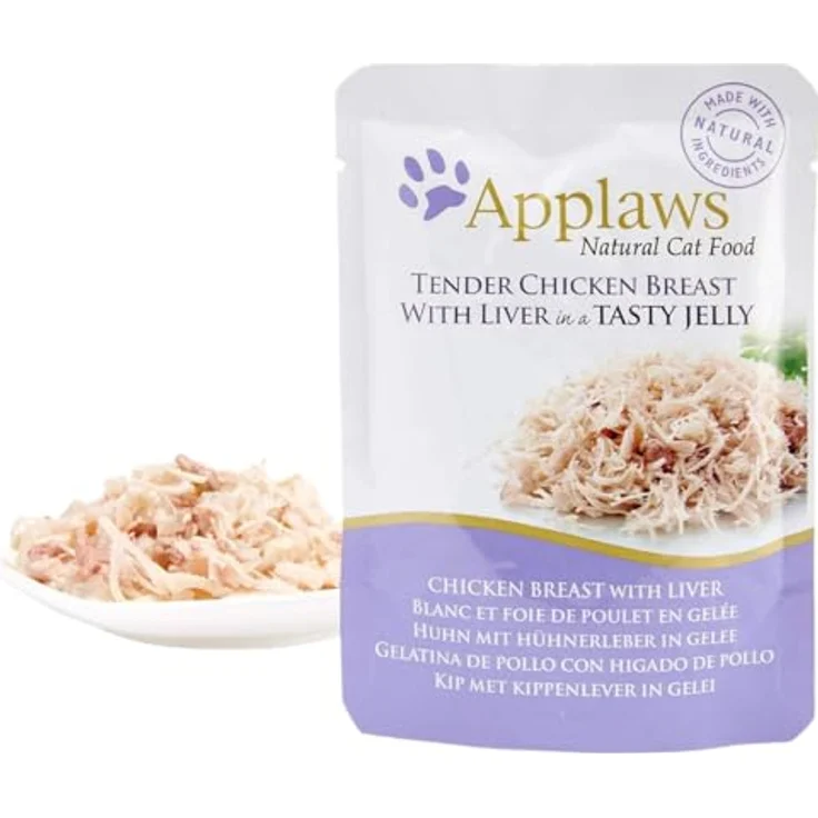 Applaws Pouch, Huhn+Hühnerleber in Gelee, 100% natürliche Zutaten, glutenfreies Katzen-Nassfutter, 70g – Bild 3