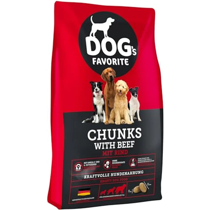 Happy Dog Dog's Favorite Chunks mit Rind, 15 kg, ohne Zuckerzusatz, optimal für Haut und Fell – Bild 2