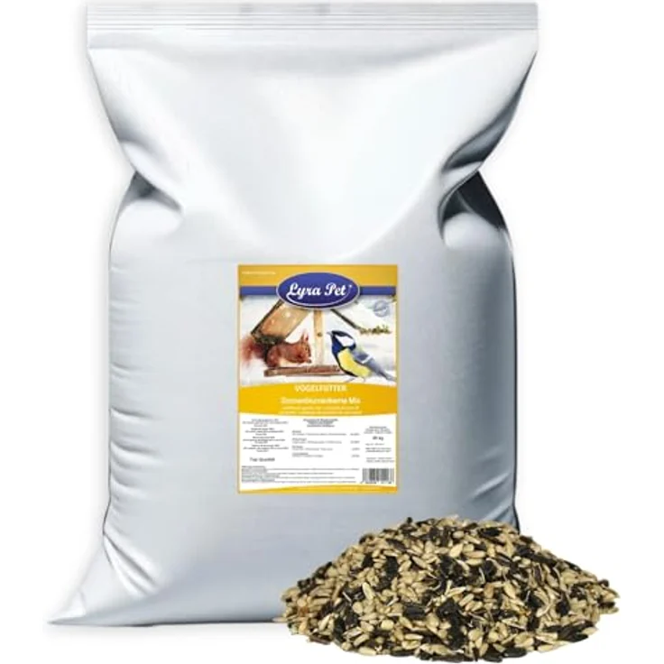 Lyra Pet® Sonnenblumenkerne Mix 25 kg | Geschälte & ungeschälte Kerne, fettreiches Wildvogelfutter, nährstoffreich und energiefördernd für Garten- und Wildvögel – Bild 1