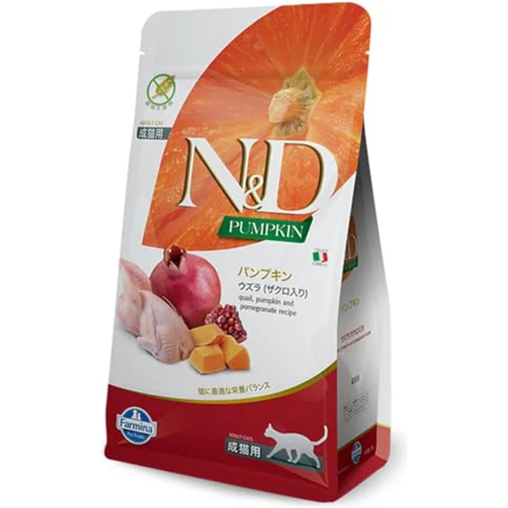 Farmina N&D Pumpkin Adult Pellets Katzenfutter, Trockenfutter mit Wachtel und Granatapfel, 300 g, ohne Mais, reich an Vitaminen und natürlichen Antioxidantien – Bild 1