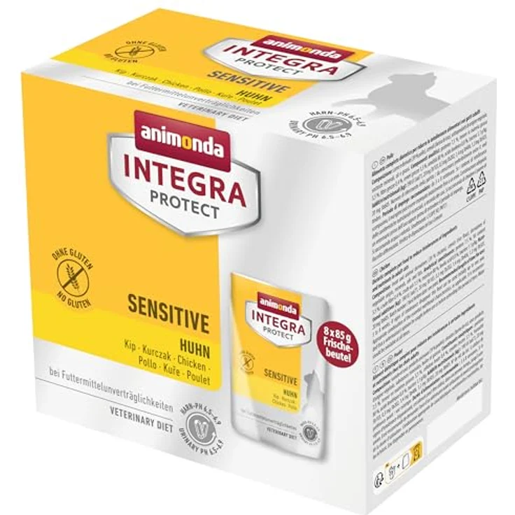 animonda INTEGRA PROTECT Katzenfutter nass Sensitive Huhn, Diätalleinfutter bei Futtermittelallergie, 8 x 85g – Bild 1