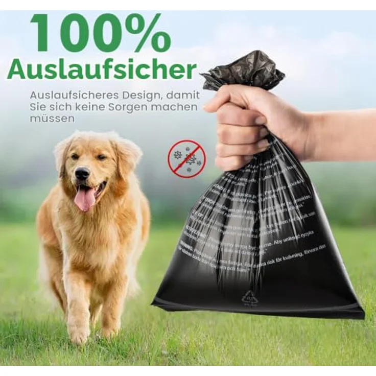 REVER GH50 Hundekotbeutel, 300 Stück, 33x23 cm, reißfest und parfümfrei, schwarz – Bild 4