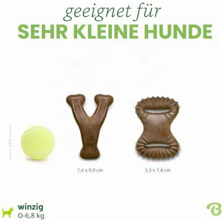 Benebone Welpen 2er-Pack Zahnkau-/Wishbone-Kauspielzeug, echter Speckgeschmack, Tiny, langlebig und pfotenfreundlicher Griff – Bild 4