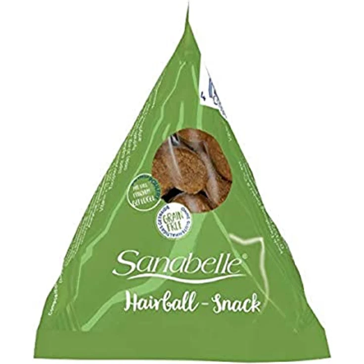 Sanabelle Hairball-Snack, Funktionssnack für Katzen zur verminderten Haarballenbildung, weizenfrei, mit frischem Geflügel, 20 g – Bild 1