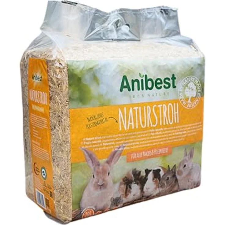 Anibest Naturstroh, Kleintierstreu, 100 % natürliche Einstreu, saugfähig und wärmeisolierend, Made in Germany, 4 kg – Bild 2