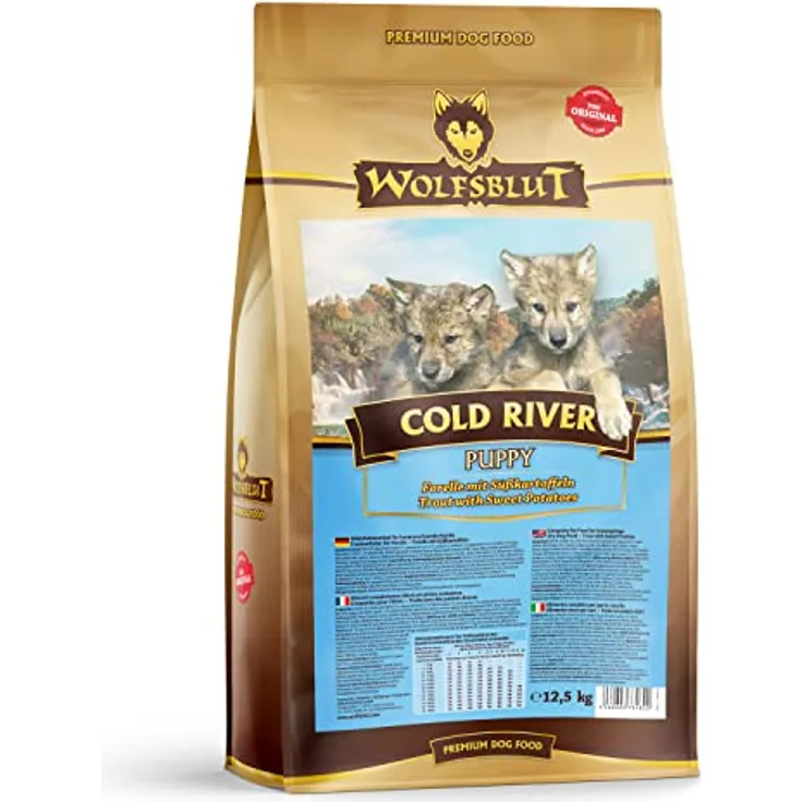 Wolfsblut Cold River Puppy, Getreidefreies Hunde-Trockenfutter mit Fisch, 12,5kg