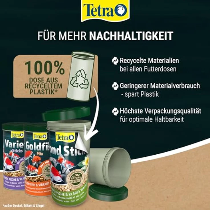 Tetra Pond Shrimp Mix, Snack für Teichfische mit 100% natürlichen Shrimps und Gammarus, reich an Proteinen, 1 L Dose – Bild 5