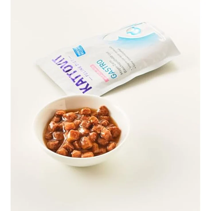 KATTOVIT Gastro Multipack Nassfutter für Katzen, Diät-Alleinfuttermittel zur Unterstützung des Magen-Darm-Systems, 12 x 85g Frischebeutel – Bild 5