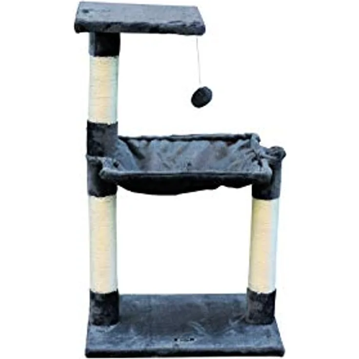 Gloria Katzenkratzbaum 36 x 50 x 83 cm, Grau, robuste Holz-Stahl Konstruktion mit Sisal-Oberfläche