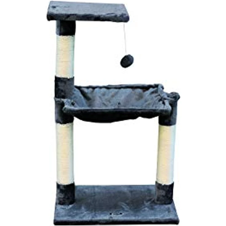 Gloria Katzenkratzbaum 36 x 50 x 83 cm, Grau, robuste Holz-Stahl Konstruktion mit Sisal-Oberfläche – Bild 1