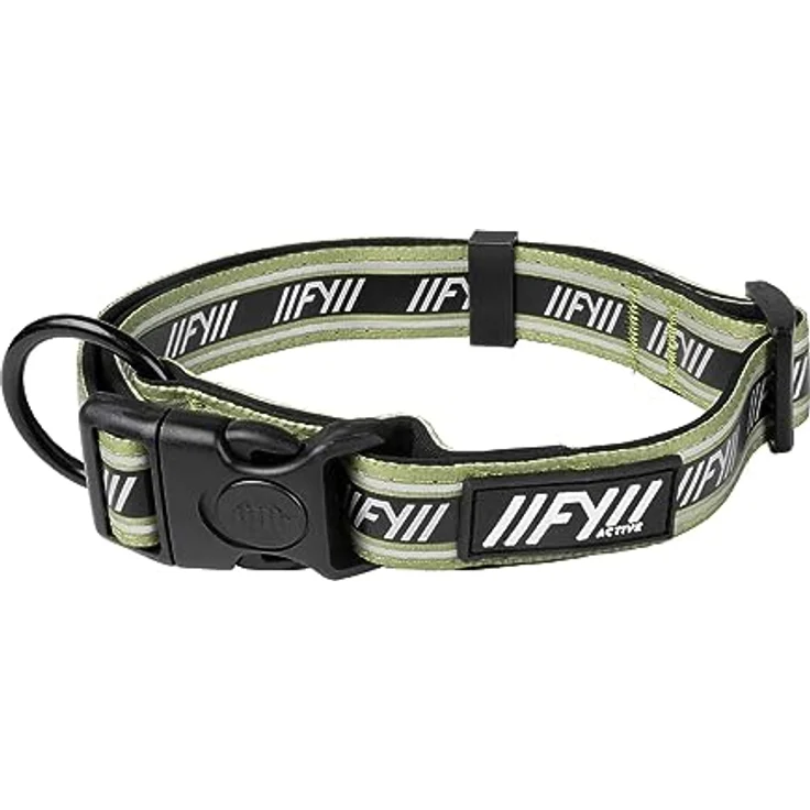 FuzzYard LIFE Hunde-Halsband Hundehalsband - mit Sicherheitssteckverschluss, Nylon und Neopren, in Schwarz, Größe M – Bild 1