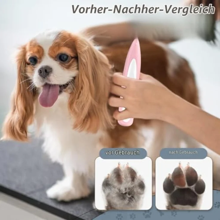 FFTANXS Rosa Wasserdichte Pfotentrimmer für Hunde & Katzen, Profi-Schermaschine mit LED-Licht, leise und vibrationsarm, USB wiederaufladbar – Bild 5