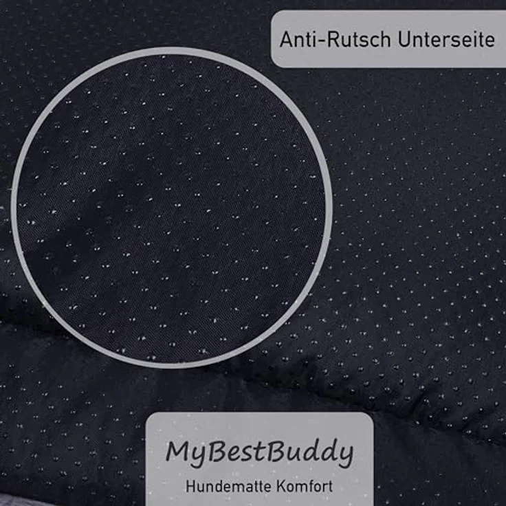 MyBestBuddy Hundekissen Komfort grau 70x50 cm M, allergikerfreundlich, rutschfest, 40°C waschbar, atmungsaktiv und pflegeleicht für mittelgroße Hunde – Bild 4