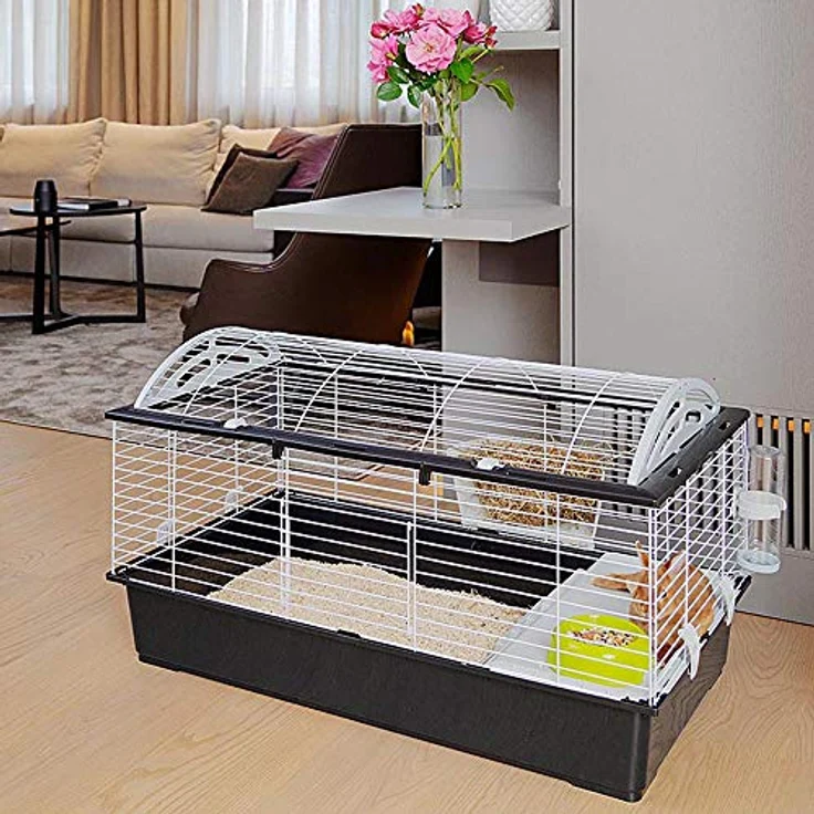 Ferplast Casita 100 - Narva, Gehege für Kleintiere, stabile Kunststoff-Metall-Konstruktion, schwarz, 570 mm hoch – Bild 3