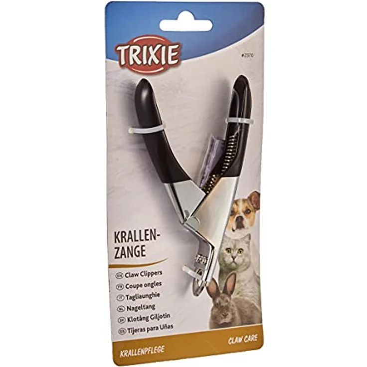 Trixie 2370 Klauenzange, 11 cm, verchromt mit gummiummanteltem Griff für Hunde, Katzen und Kleintiere – Bild 2