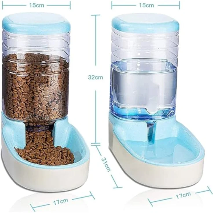 Edipets Automatischer Futterspender für Katzen und Hunde, 2 Einheiten, 3.8L, Futter- und Wasserspender, Blau – Bild 4