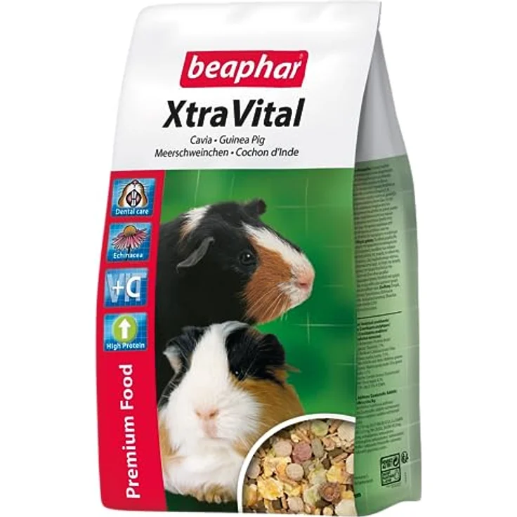 BEAPHAR XtraVital Meerschweinchen Futter, 1 kg - Mit Alfalfa und extra Vitamin C, unterstützt die allgemeine Gesundheit für Nager und Kleinsäuger – Bild 1