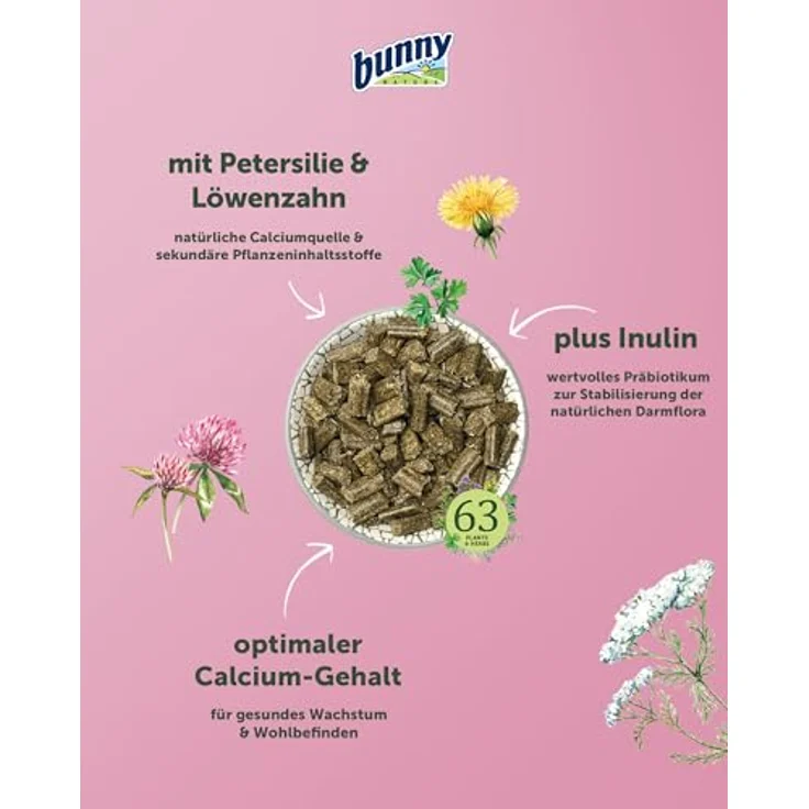 Bunny KaninchenTraum young 1,5 kg, hochwertiges Kleintierfutter mit 20 % Rohfaseranteil und Vitaminen für gesunde Kaninchenaufzucht – Bild 3