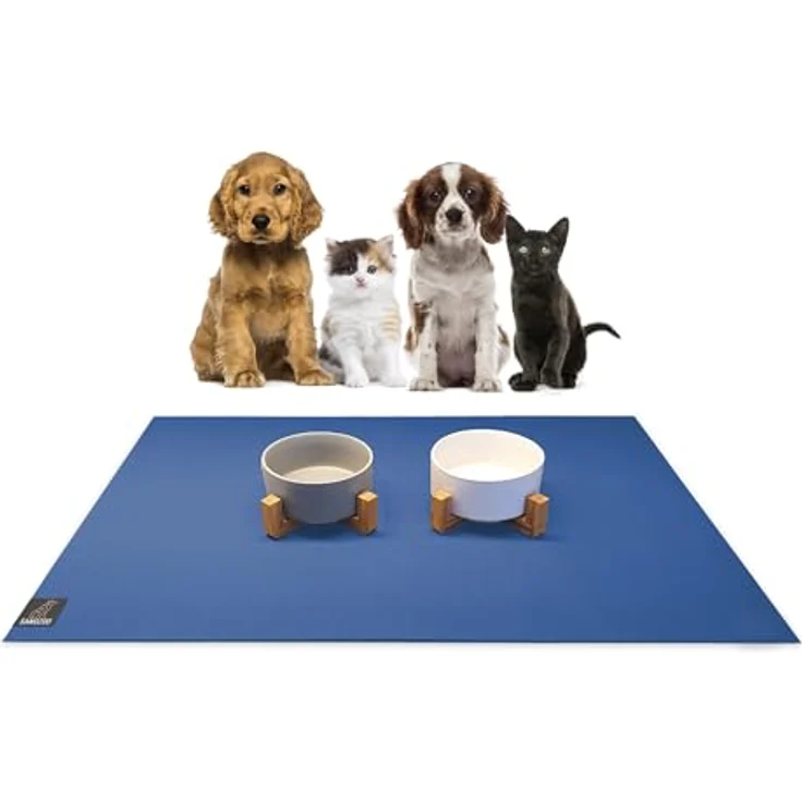SanoZoo® Napfunterlage, rutschfeste Futtermatte 40x60cm, wasserfest, Blau, Öko-TEX, Made in Germany – Bild 1