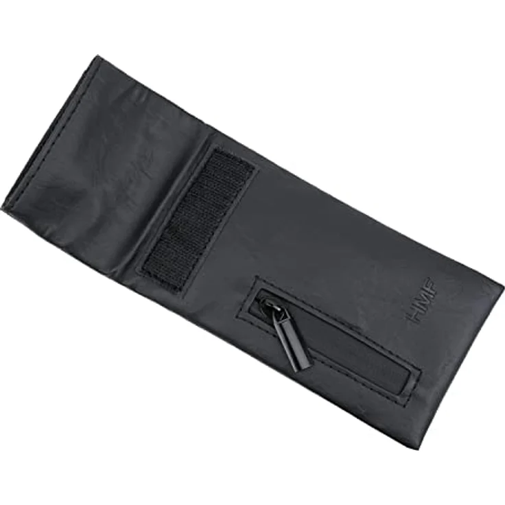 HMF Geruchsdichte Tasche, Leckerlibeutel für Hunde, Größe S, wasserundurchlässiges Kunstleder, schwarz, mit Rolltop-Verschluss und Zusatzfach – Bild 2